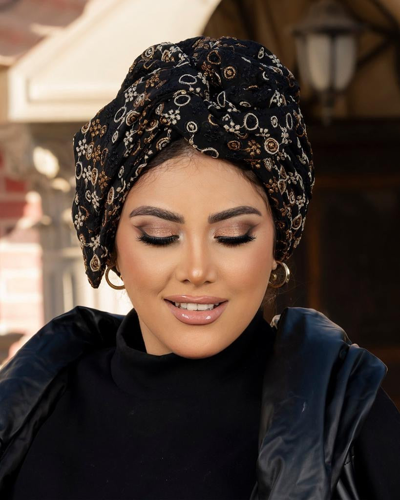 Black and brown turban