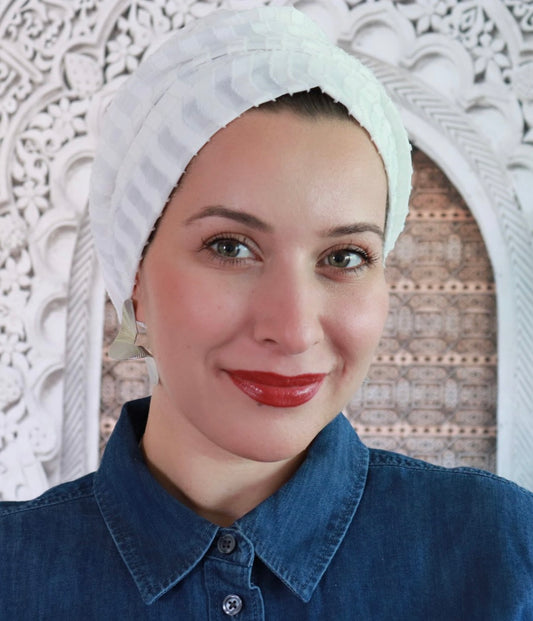 wavy white turban