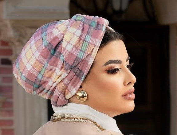 Multi color lycra cotton turban