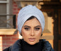 Gray lycra cotton turban