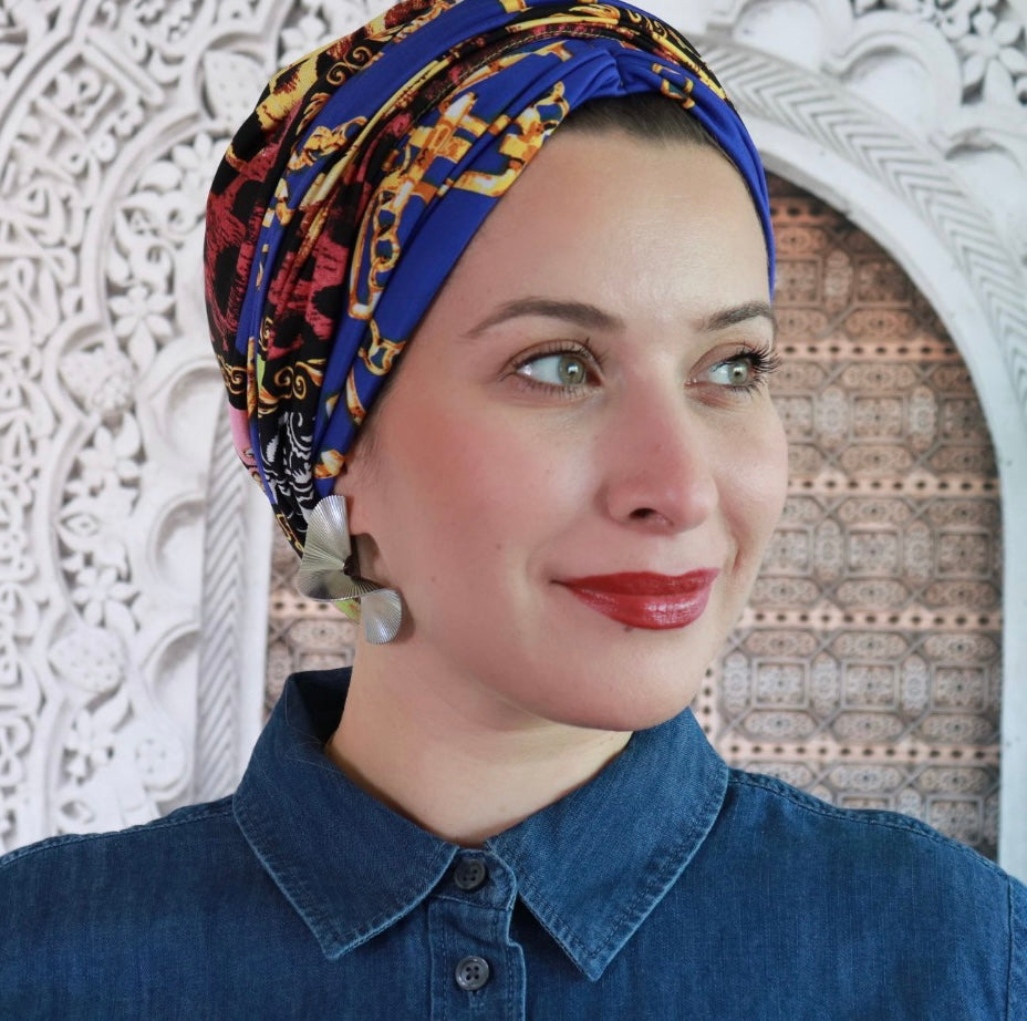 Blue embellished turban