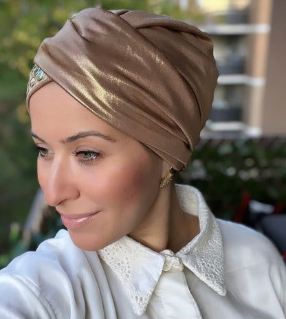 Gold Metallic Turban