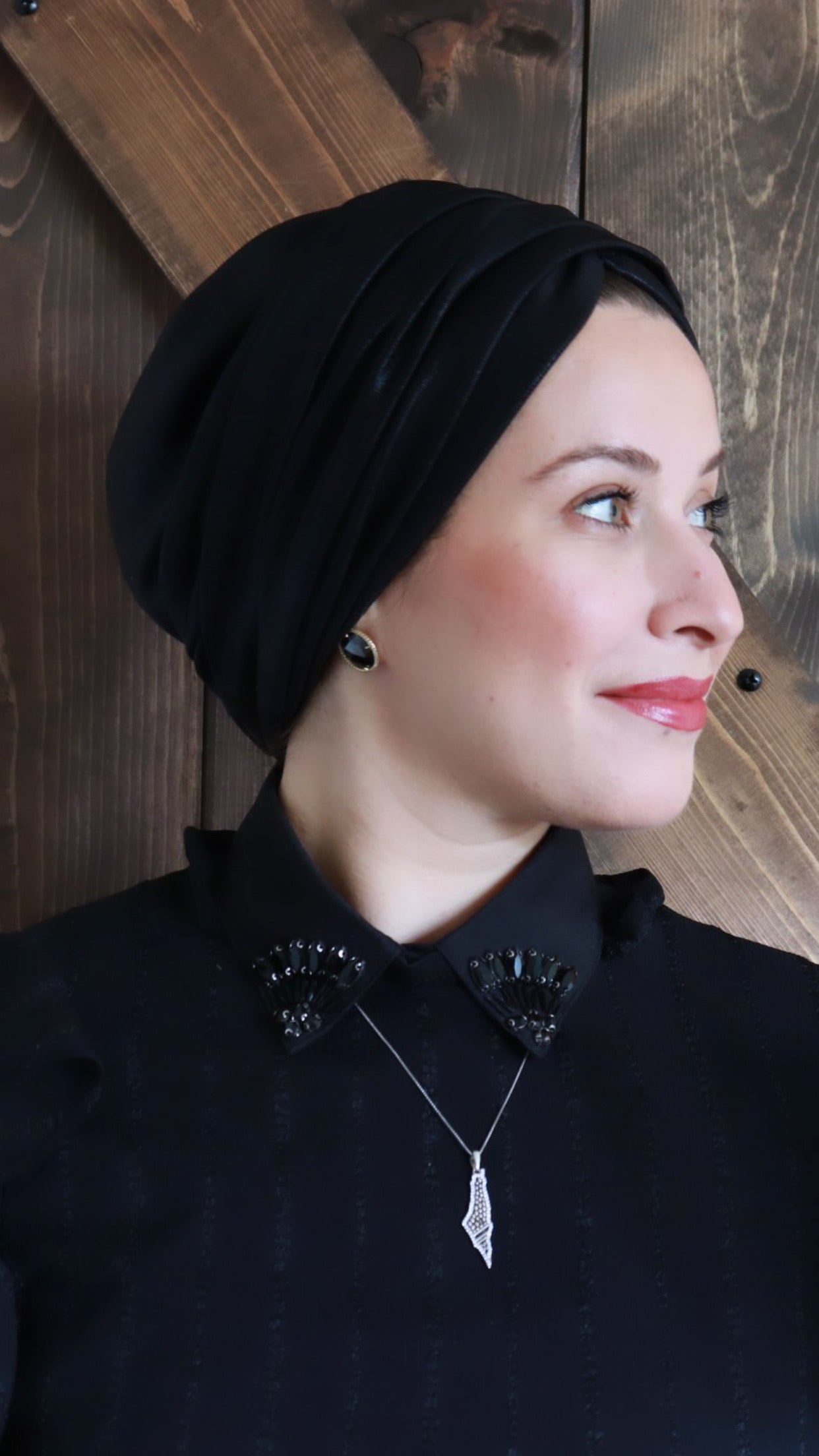 Black metallic turban