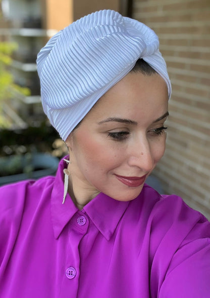 White satin turban