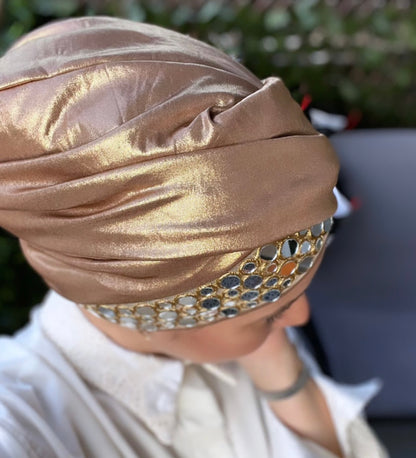 Gold Metallic Turban