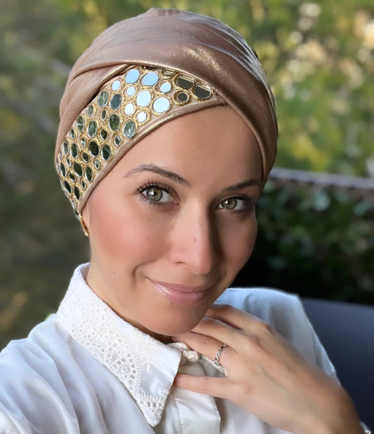 Gold Metallic Turban