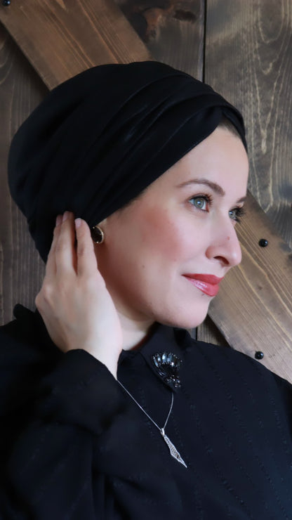 Black metallic turban