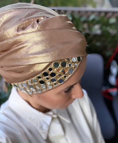 Gold Metallic Turban