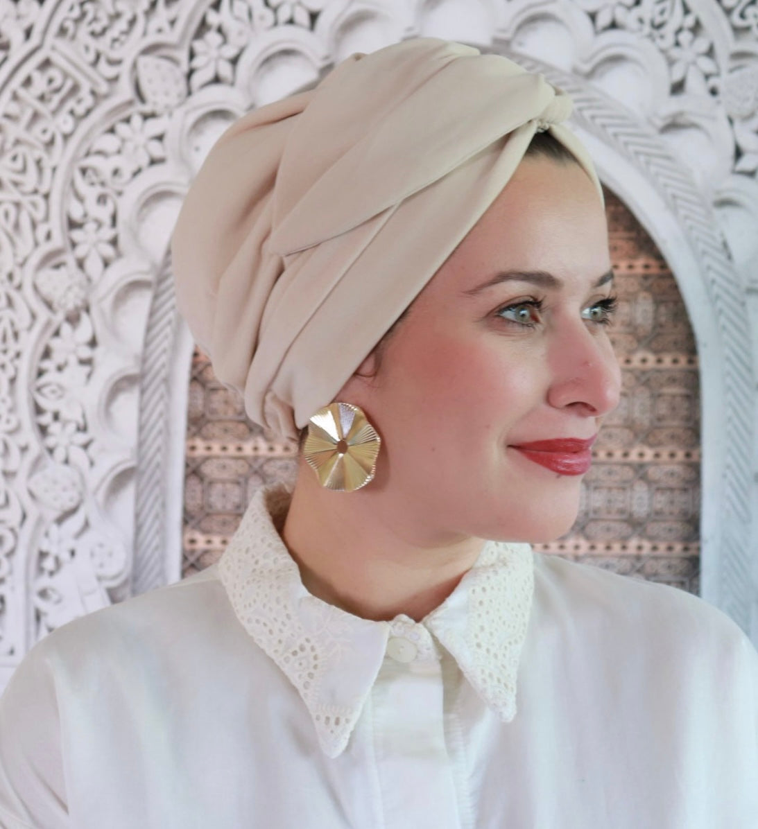 Light Beige Ring Turban