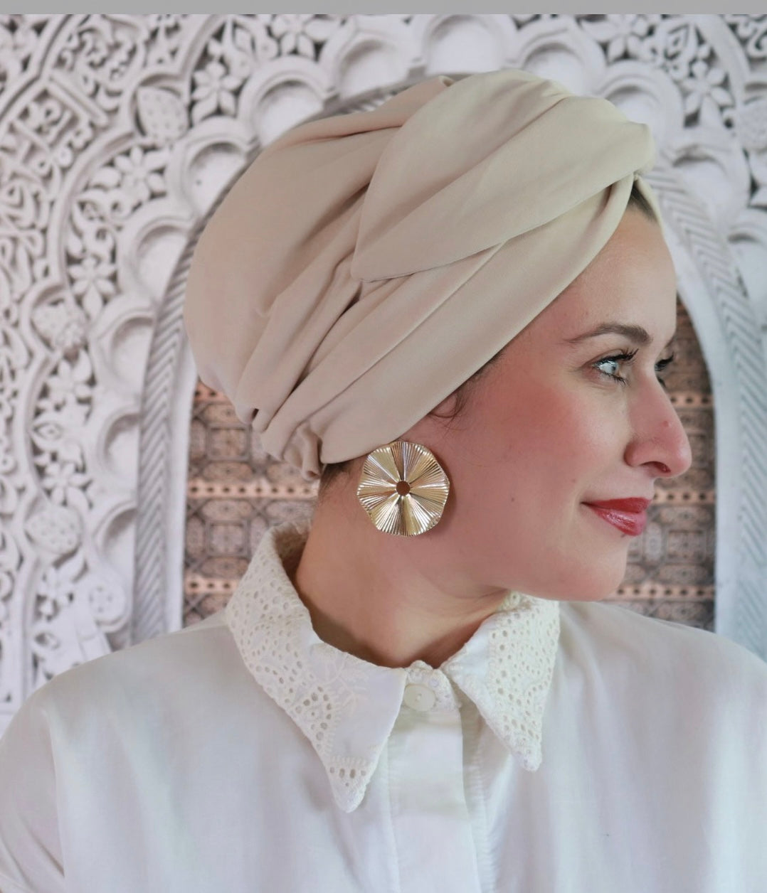 Light Beige Ring Turban