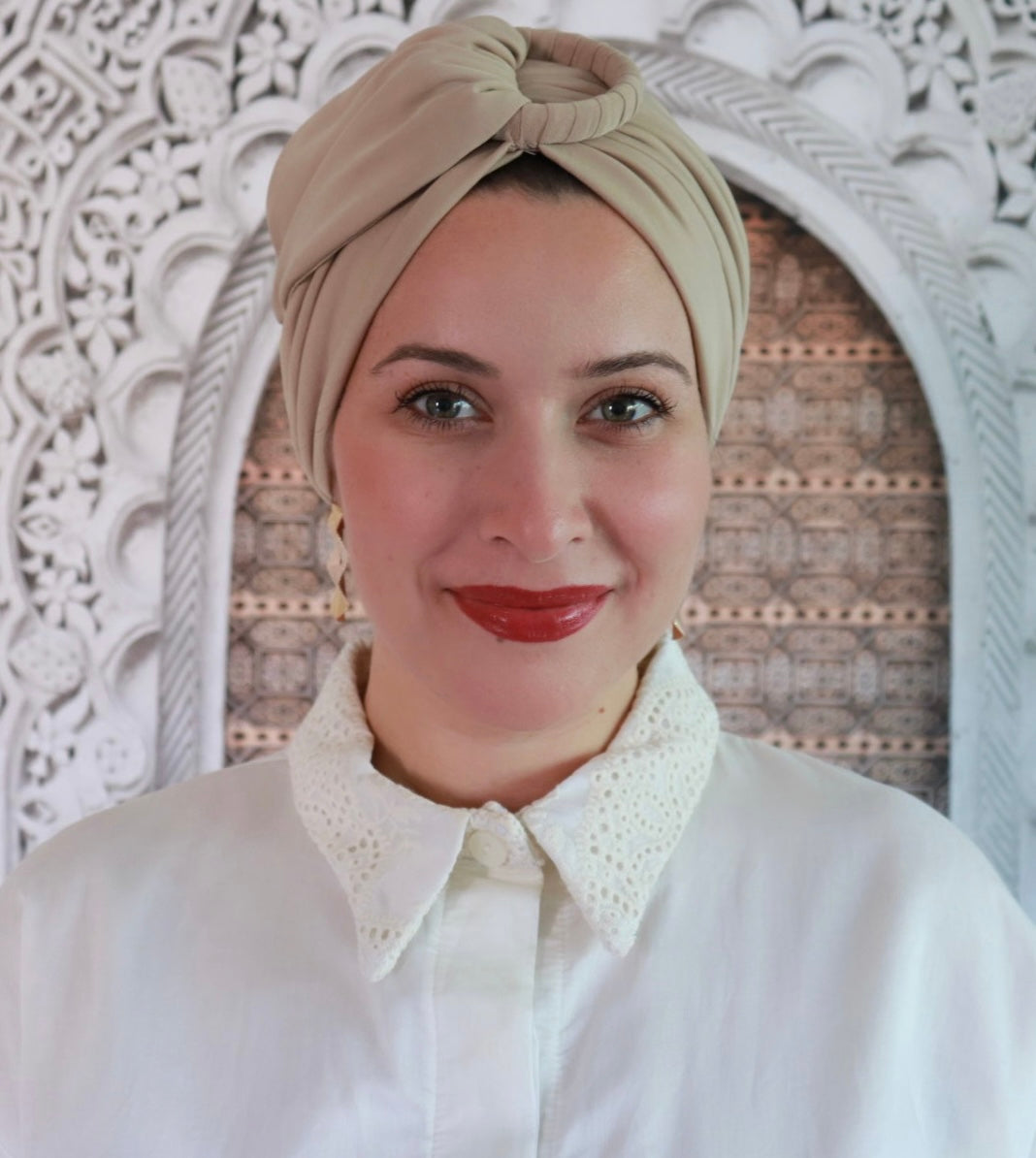 Dark Beige Ring Turban