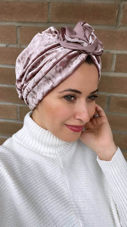 Nude velvet turban