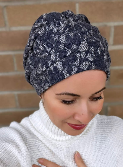 Dark blue wool turban