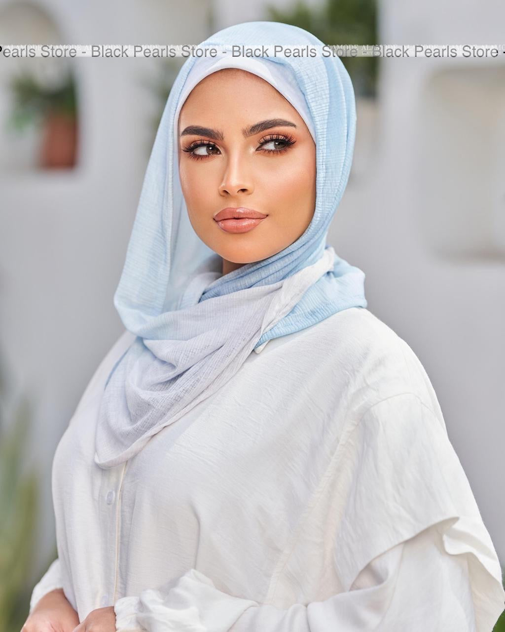 Easy Scarf - Blue & White